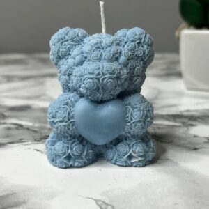 Bearly in Love Blue Candle